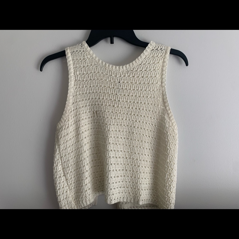 Aeropostale-Bethany Mota white crochet-like top